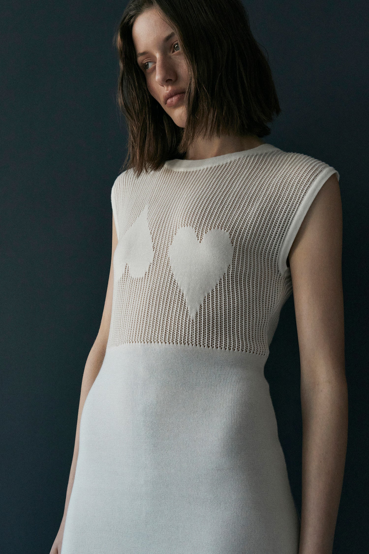 Two Hearts Sleeveless Knitted Dress