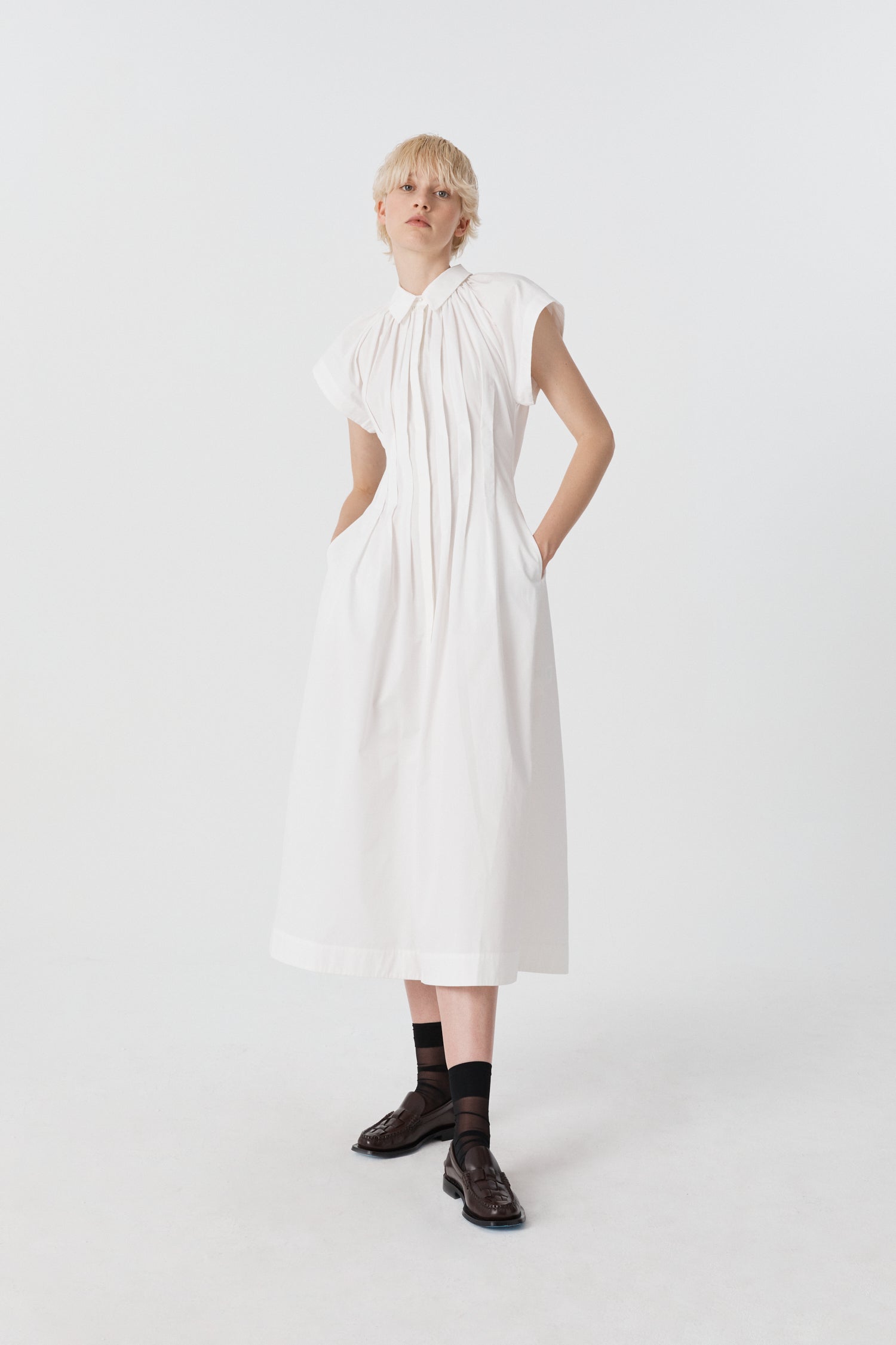 Unchartered long maxi shirt dress in Cotton by Australian Designer PALMA MARTÎN.  