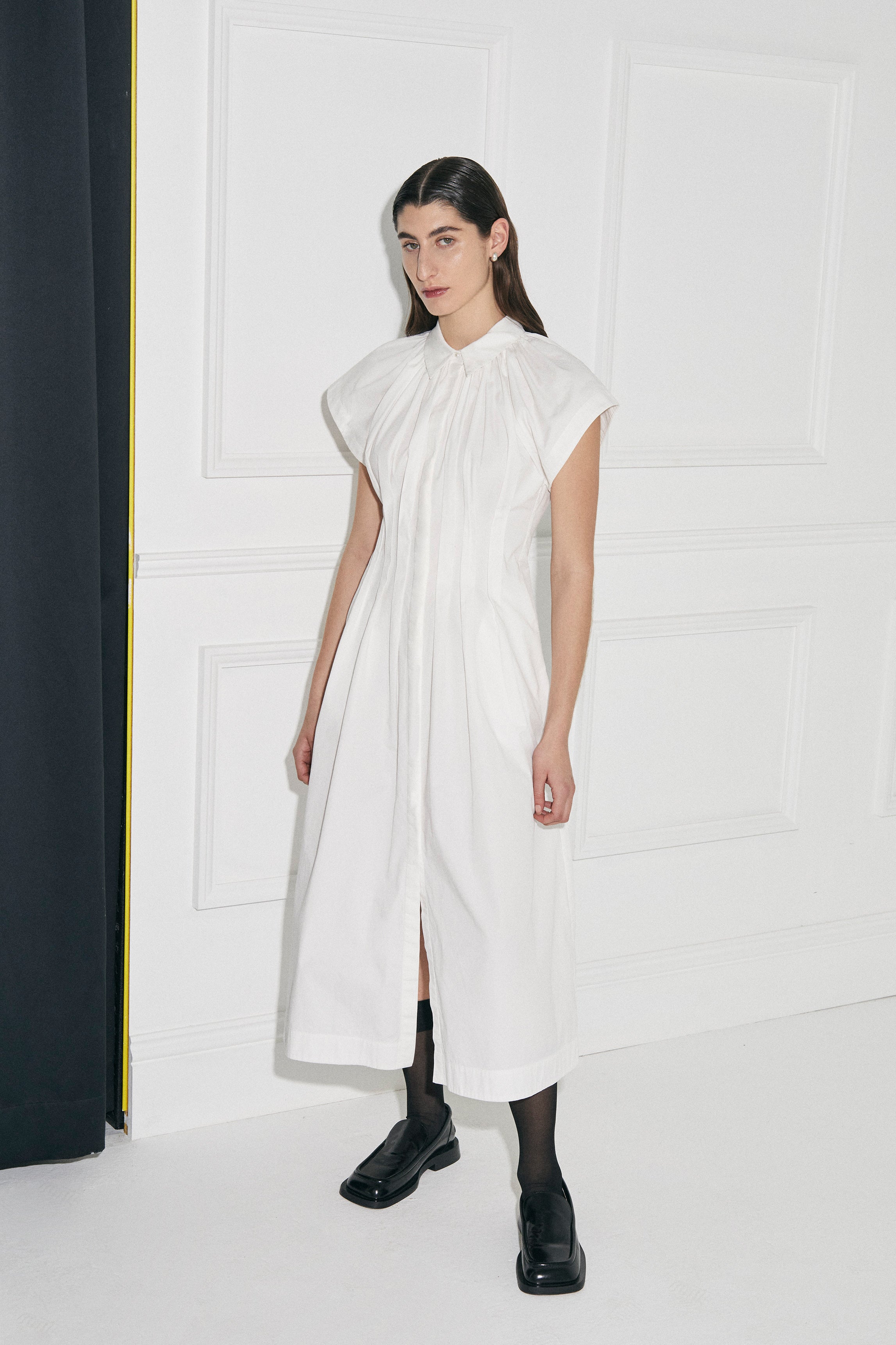 Unchartered long maxi shirt dress in Cotton by Australian Designer PALMA MARTÎN.  